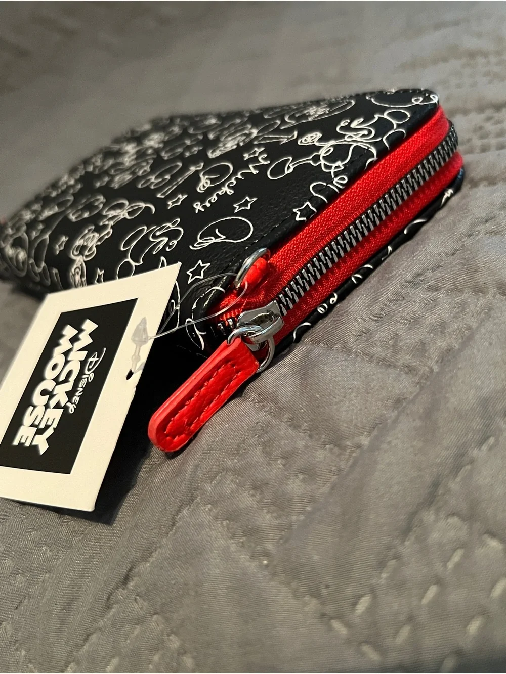 Disney Mickey Mouse Black and Red Kids Zip Wristlet Wallet